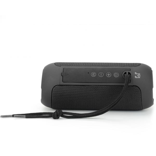 Bluetooth Lautsprecher schwarz - Tragbarer Speaker mit Mikrofon & FM-Radio - 10h Spielzeit - TWS - via USB, Micro-SD, Aux-In - Bluetooth 5.3, 1800mAh Akku