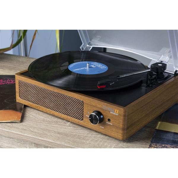 Retro-Plattenspieler mit Bluetooth: Digitalisier-Funktion & integrierte Lautsprecher. Stilvoller Schallplattenspieler für modernen Vinyl-Genuss