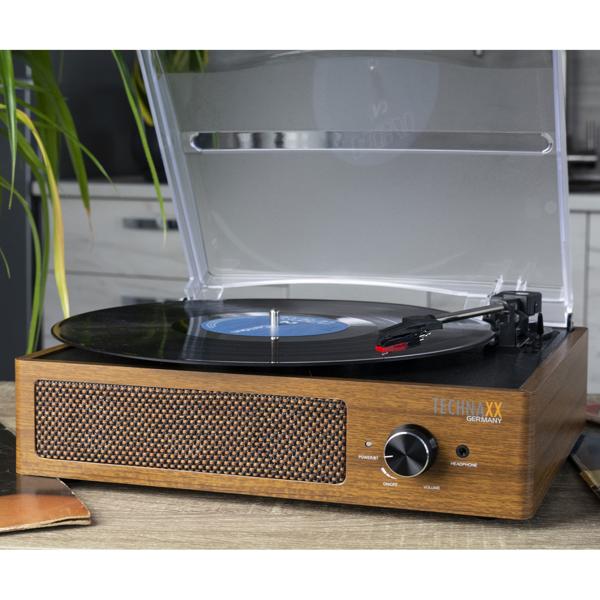 Retro-Plattenspieler mit Bluetooth: Digitalisier-Funktion & integrierte Lautsprecher. Stilvoller Schallplattenspieler für modernen Vinyl-Genuss