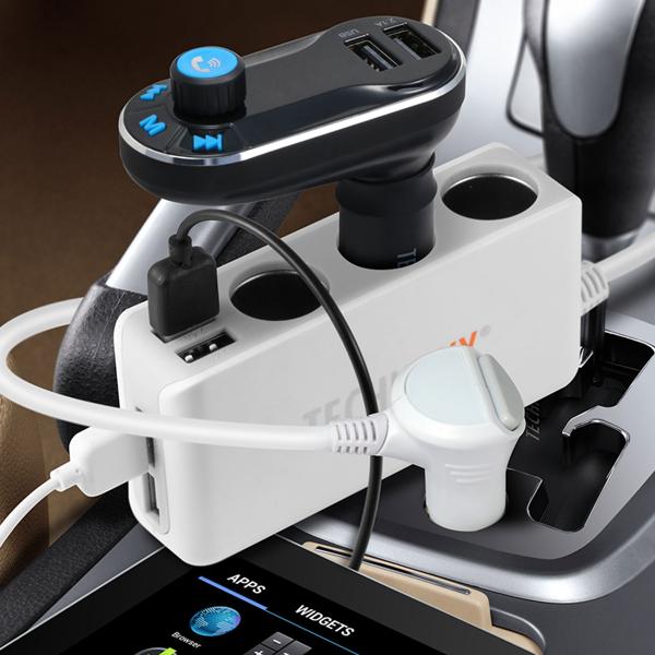 Autoladegerät KFZ-Adapter - 3x Zigarettenanzünder & 4x USB-A Ports - 120W Max - 1m Kabel - Überspannungsschutz - Auto, SUV, Van