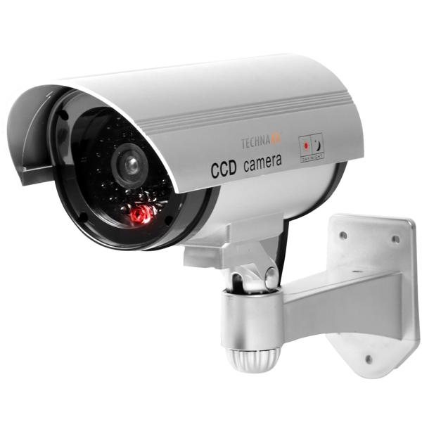 2er-Set Realistische Überwachungskamera Attrappe: Signal-LED, Dummy, Grau, 17x21x8cm – Einfache Montage, abschreckende Wirkung für mehr Sicherheit