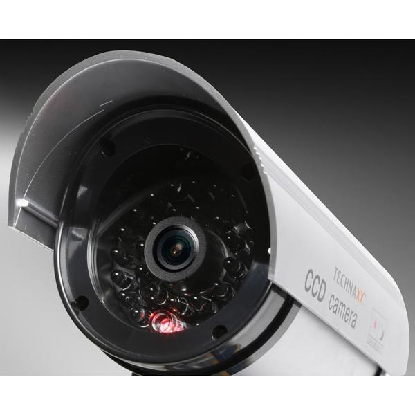 2er-Set Realistische Überwachungskamera Attrappe: Signal-LED, Dummy, Grau, 17x21x8cm – Einfache Montage, abschreckende Wirkung für mehr Sicherheit