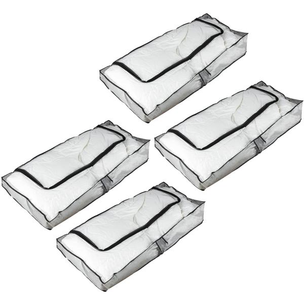 4er-Set Unterbettkommode, transparent, 102 x 45 x 15 cm