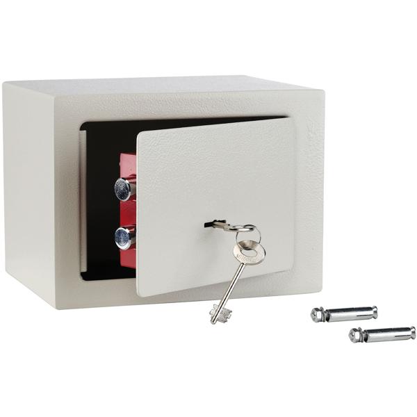 Robuster Möbeltresor in Weiss, 23 x 17 x 17 cm mit 2 Schlüsseln – Diskret, Kompakt & sicherer Schutz für Ihre Wertsachen