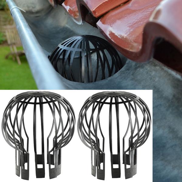 Fallrohr Schutzgitter 2er-Set - Effektiver Regenrohrschutz Ø 13,2 cm - Verhindert Verstopfungen durch Laub & Zweige - Einfache Montage ohne Werkzeug