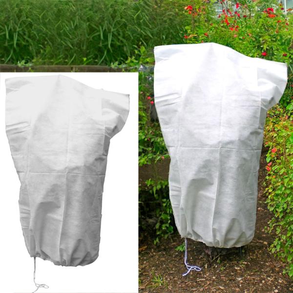 Pflanzenschutzsack 110x150 cm - Frostschutz Vlies extra stark 50g/m², Winterschutz-Haube mit Zugkordel für Ihre Pflanzen