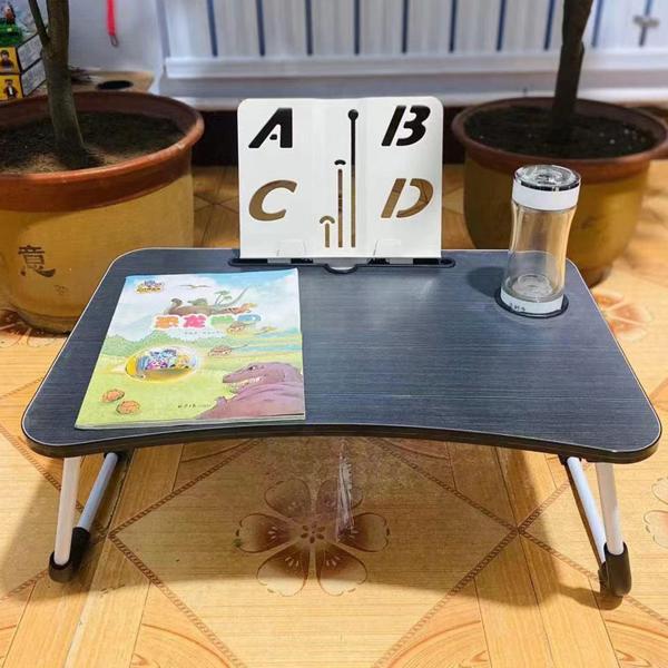 Laptoptisch 60x40cm klappbar - mit Tablet- & Tassenhalterung für Sofa, Bett & Reisen - stabil, leicht (2.1kg), 60x40x26 cm - MDF/Metallbeine