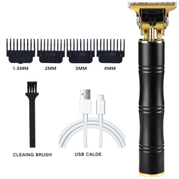 Profi Akku Bart- und Haarschneider, Barttrimmer, Barber Rasierer, Präzisionstrimmer, 5W, inkl. 5 Aufsätzen, schwarz/gold