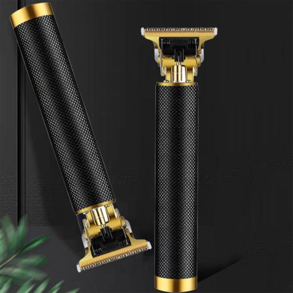 Profi Akku Bart- und Haarschneider, Barttrimmer, Barber Rasierer, Präzisionstrimmer, 5W, inkl. 5 Aufsätzen, schwarz/gold