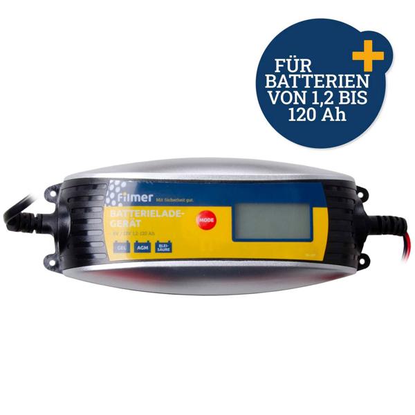 Auto-Batterieladegerät 6V/12V - Mikroprozessor gesteuert - Dauer- & Erhaltungsladung für Gel-, AGM- & Blei-Säure-Batterien 1,2-120 Ah - Sicher mit Kurzschlussschutz
