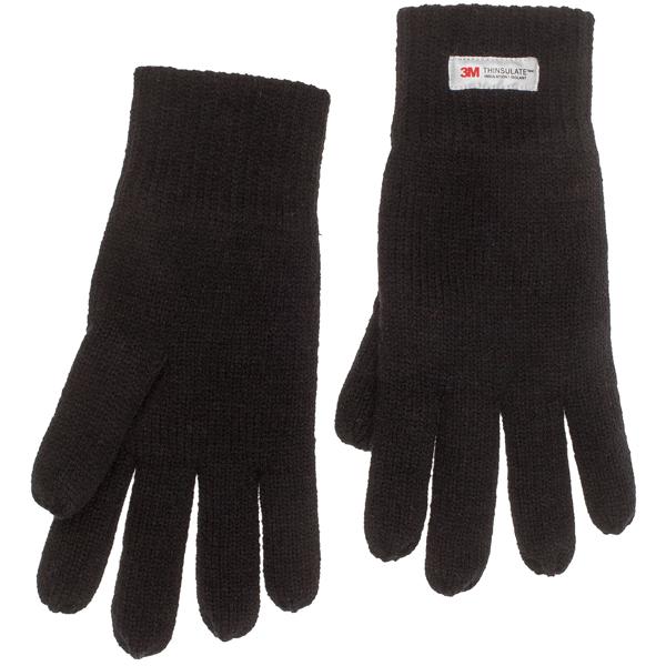 Herren-Winterhandschuhe Schwarz - Warmes 3M Thinsulate-Futter atmungsaktiv & feuchtigkeitsabweisend - Einheitsgrösse 100% Polyacryl/Polyester 85g