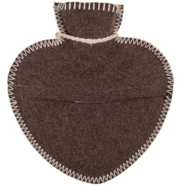 Wärmflasche Filz Herzform - 600ml Kapazität - Langanhaltende Wärme für Couch/Bett, lindert Schmerzen - Auch für Kinder - 100% Polyester 27x24cm