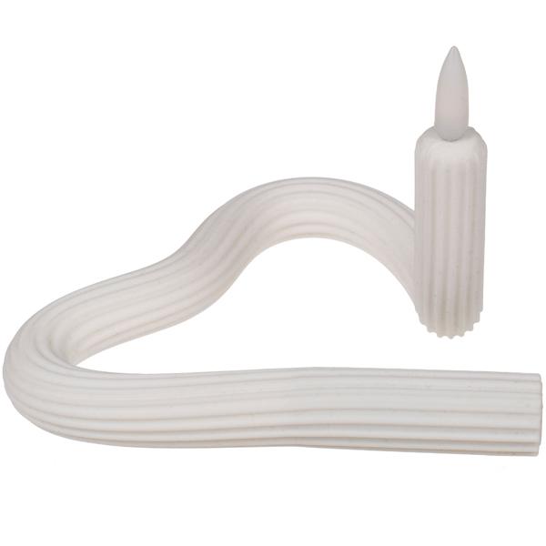 Flexible LED-Kerze weiss - Täuschend echter Flackereffekt - Akkubetrieb mit USB-C - Silikon formbar - Sicher, rauchfrei & geruchsneutral - 41x1.8cm warmweiss