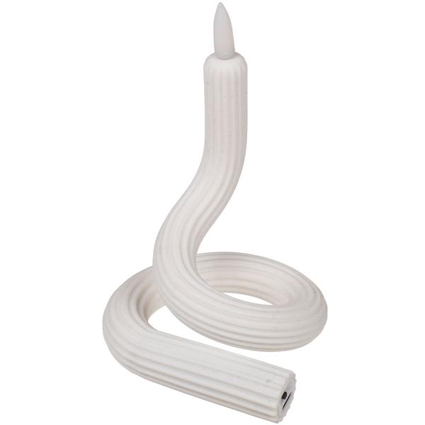 Flexible LED-Kerze weiss - Täuschend echter Flackereffekt - Akkubetrieb mit USB-C - Silikon formbar - Sicher, rauchfrei & geruchsneutral - 41x1.8cm warmweiss