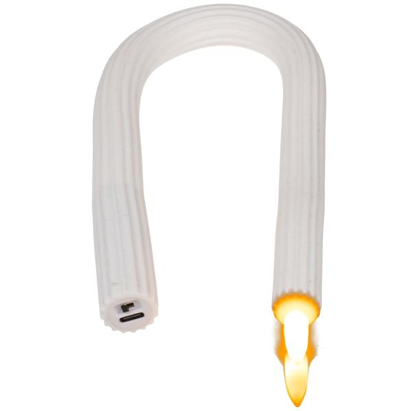 Flexible LED-Kerze weiss - Täuschend echter Flackereffekt - Akkubetrieb mit USB-C - Silikon formbar - Sicher, rauchfrei & geruchsneutral - 41x1.8cm warmweiss