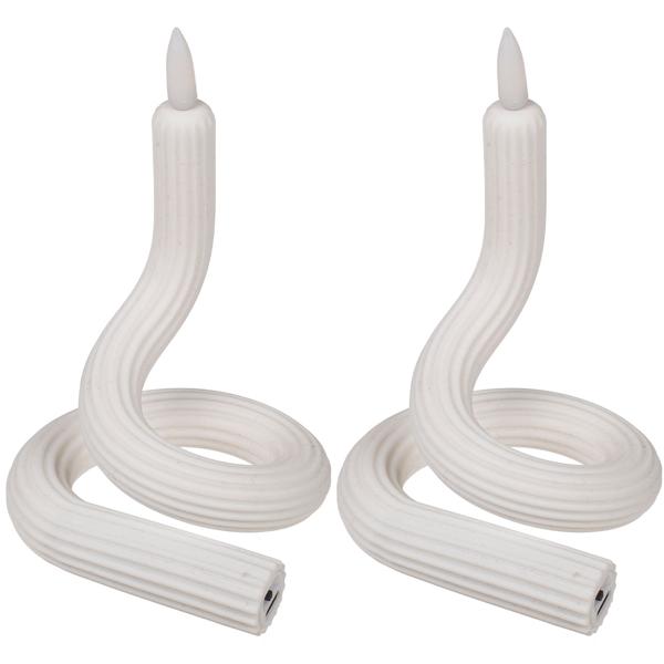 2er-Set Flexible LED-Kerze weiss - täuschend echter Flackereffekt für romantische Wohlfühlatmosphäre - Akkubetrieb - USB-C wiederaufladbar - 8h Laufzeit