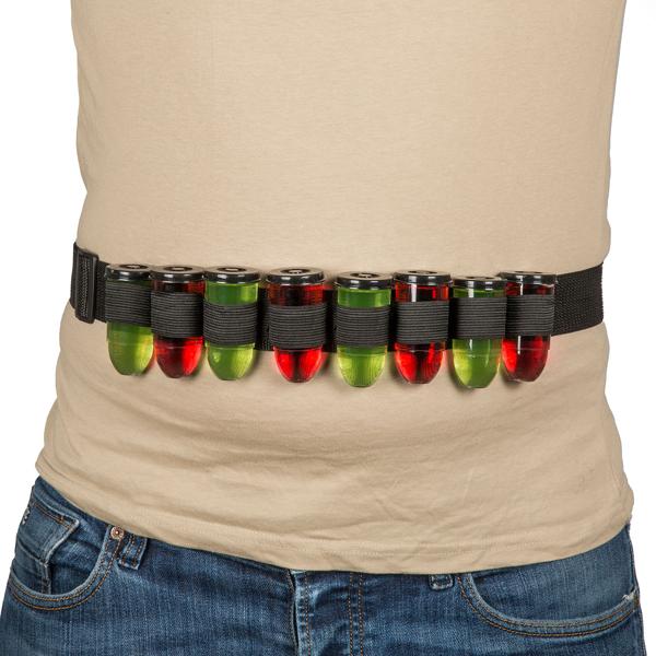Shotgürtel inkl. 8 Shotgläser - Patronen-Design - grössenverstellbar, robust, auslaufsicher - Ideal für Partys, Junggesellenabschiede - 120cm Länge