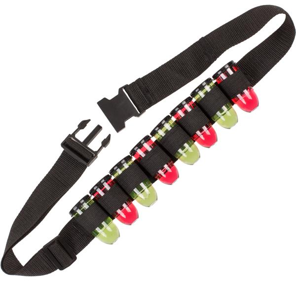 Shotgürtel inkl. 8 Shotgläser - Patronen-Design - grössenverstellbar, robust, auslaufsicher - Ideal für Partys, Junggesellenabschiede - 120cm Länge