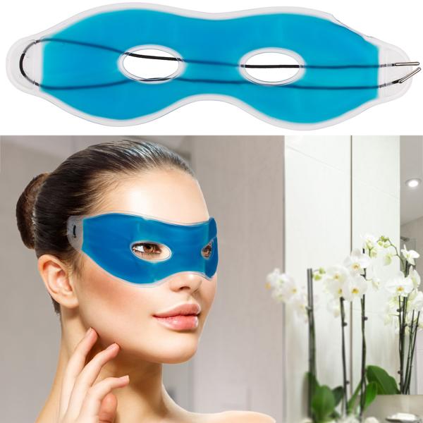 Augenmaske mit Gelfüllung - kühlende Wellness für die Augen - ideal zur Kaltanwendung, wiederverwendbar, blau, für Entspannung & Frischekick