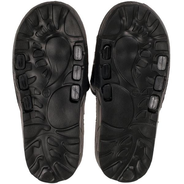 Massage Pantoffeln mit Fussreflexzonen-Noppen S - Wohltuende Fussmassage jederzeit & überall - Schwarz, weiss-rote Noppen, ohne Strom