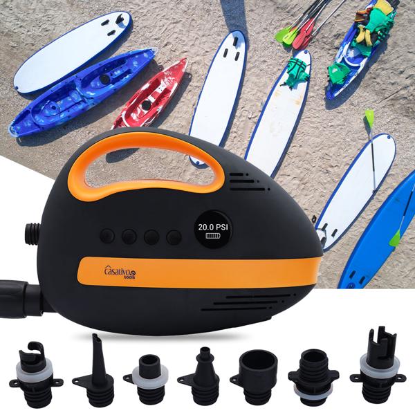 Ultimative Akku-SUP-Luftpumpe: 20 PSI, 350 L/Min, USB, 12V – Kompakte, tragbare Hochleistungs-Pumpe für Boards