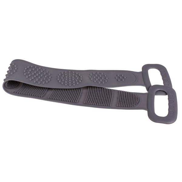 Wellness Rückenbürste mit 2 Griffen, grau, wohltuende Massage & sanfte Reinigung für Ihre Haut - entspanntes Duscherlebnis