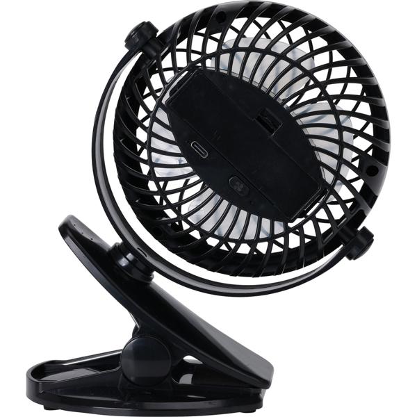 Mini Akku Ventilator mit starker Klemme, 3 Geschwindigkeiten, schwarz - Angenehme, leise Abkühlung flexibel nutzen - Wiederaufladbar per USB