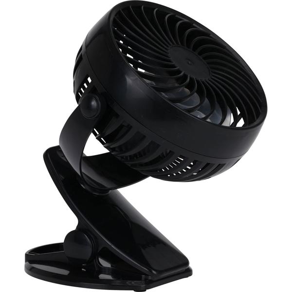 2er-Set Mobiler Klemmventilator - 3 Modi - Akkubetrieb - USB-C Ladefunktion - Kompakter Tischventilator 17,5x13x9,7cm - Schwarz - 224g
