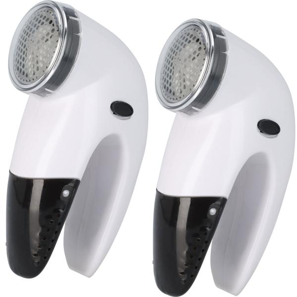 2er-Set Fusselentferner - Textilrasierer für Kleidung & Polster - Batteriebetrieben - Metall-Netz - 14.5x0.8x5.5cm