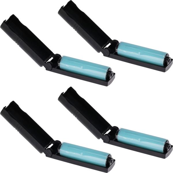 4er-Set Mini Fusselroller-Box - Abwaschbar, Wiederverwendbar & Nachhaltig - Entfernt Fussel, Haare, Staub von Kleidung, Möbeln - Ø 3x10 cm