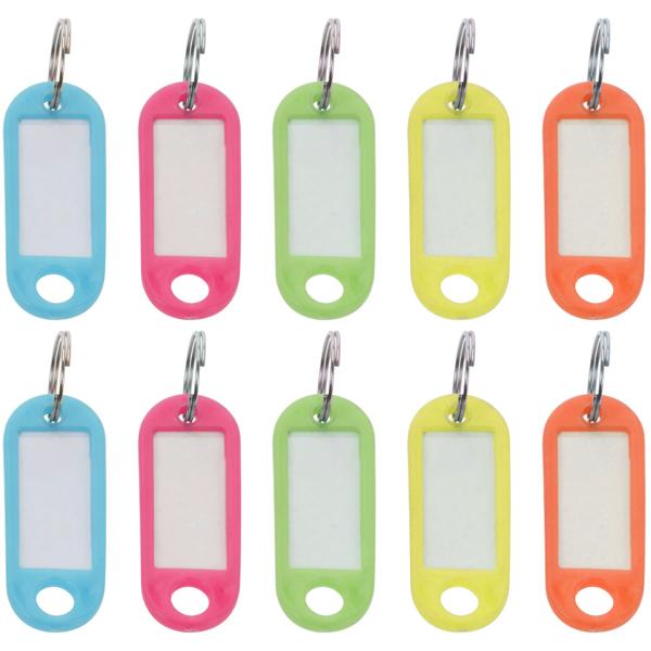Schlüsselanhänger zum Beschriften - 20 Stück bunt - Ideal für Haushalt & Büro - Geschützte Etiketten - 5 Farben für Ordnung & Übersicht