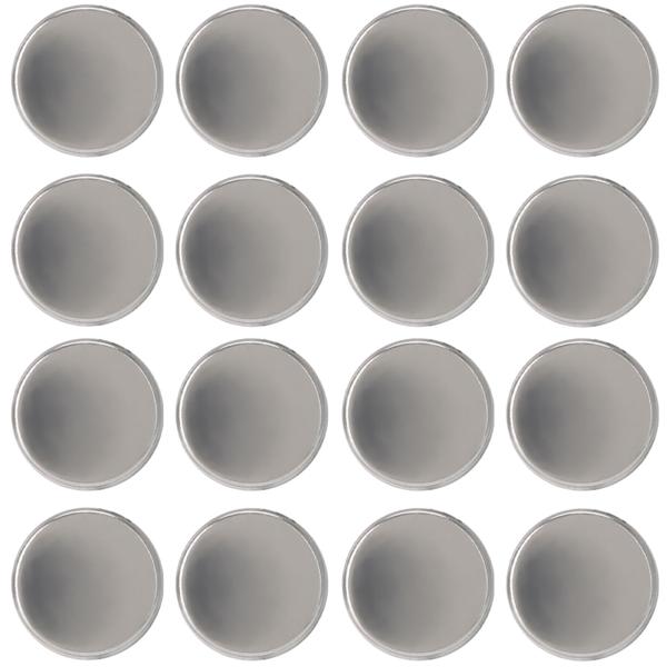 Tafelmagnet-Set 16 Stück - Ideal für Whiteboards Kühlschränke Magnetwände - Praktische Scheibenmagnete Ø 2cm silber - 14g je Magnet für Organisation