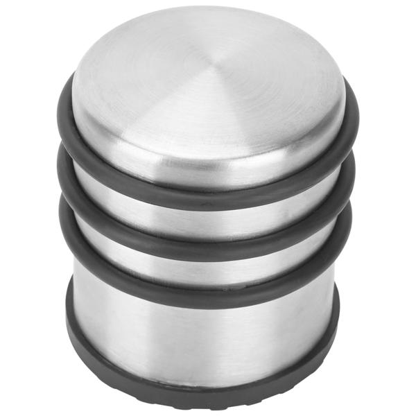 Massiver Tür Stopper aus Edelstahl mit Anti-Rutsch-Boden und Gummiringen, 1300 g, schwer und rutschfest, ohne Bohren