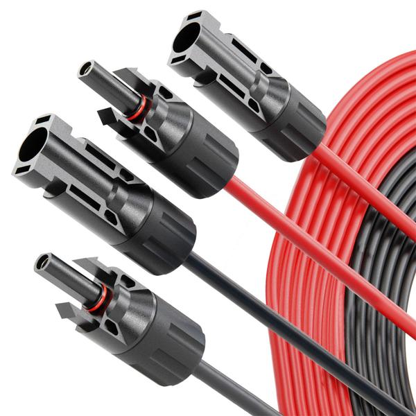 Solarkabel-Verbindung-Set - MC4-kompatibel - 2x 10m, 4mm² - stabile, zuverlässige Verbindung für PV-Anlagen & Balkonkraftwerke - witterungsbeständig