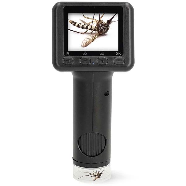 Digitales Mikroskop mit LCD Display & LED Licht, schwarz – Handmikroskop für scharfe Foto-Video Aufnahmen, Micro SD Card Slot