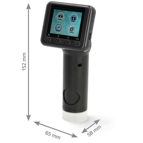 Digitales Mikroskop mit LCD Display & LED Licht, schwarz – Handmikroskop für scharfe Foto-Video Aufnahmen, Micro SD Card Slot