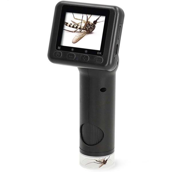 Digitales Mikroskop mit LCD Display & LED Licht, schwarz – Handmikroskop für scharfe Foto-Video Aufnahmen, Micro SD Card Slot