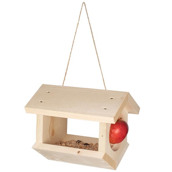 2er-Set Vogelhaus - unbehandeltes Fichtenholz zum Aufhängen - witterungsgeschützt, ganzjährig - Edelstahl-Futterspiess - Made in Germany