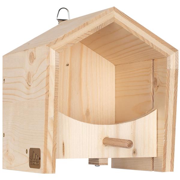 2er-Set Nachhaltiges Fichtenholz Vogel-Futterhaus mit Sitzstange - in einer sozialen Einrichtung handgefertigt -Für langanhaltende Freude