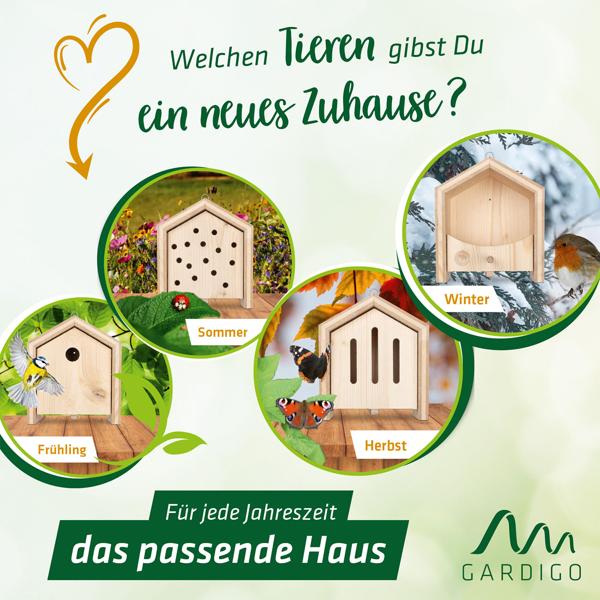 2er-Set Nachhaltiges Fichtenholz Vogel-Futterhaus mit Sitzstange - in einer sozialen Einrichtung handgefertigt -Für langanhaltende Freude