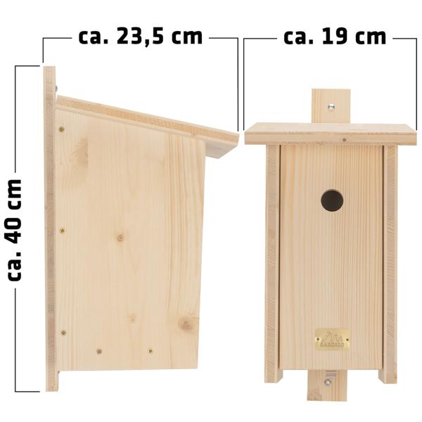 Nistkasten Bausatz (Fichte): Für Meisen - 19x40x23,5cm - Geben Sie Vögeln ein Zuhause & unterstützen Sie eine soziale Einrichtung
