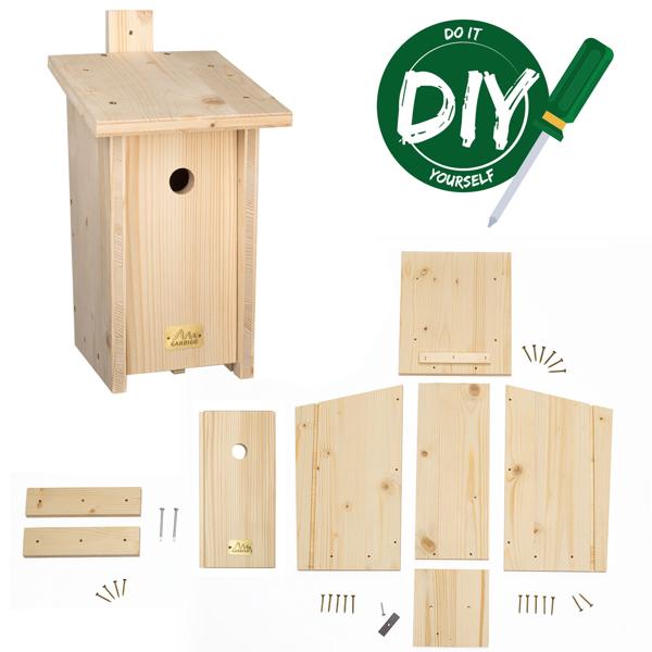 Nistkasten Bausatz (Fichte): Für Meisen - 19x40x23,5cm - Geben Sie Vögeln ein Zuhause & unterstützen Sie eine soziale Einrichtung