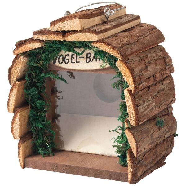 2er-Set Futterstelle Vogelbar - 16x10x16cm Holz/Acryl - Hygienische Vogelfütterung mit Nässeschutz - Für Garten & Aussenbereich