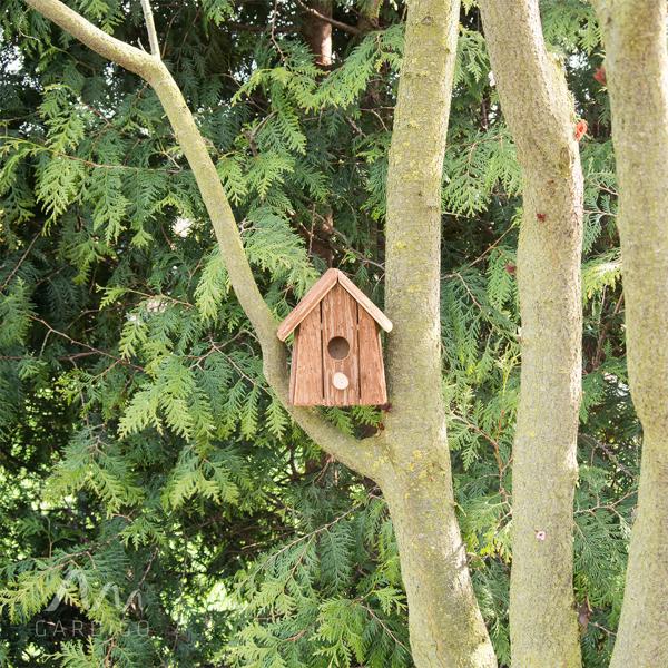 2er-Set Nistkasten & Vogelhaus mit Sitzstange für Finken & Meisen - Winterschutz & Brutplatz - unbehandeltes Holz - 20x17x12cm - braun