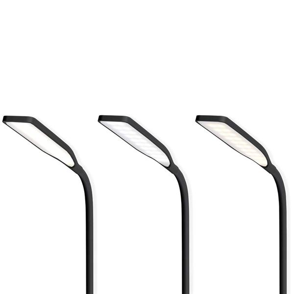 Dimmbare LED-Schreibtischlampe mit Qi-Ladegerät, 15W, schwarz – Kabellose Ladung & flexibles Licht für Ihren Arbeitsplatz