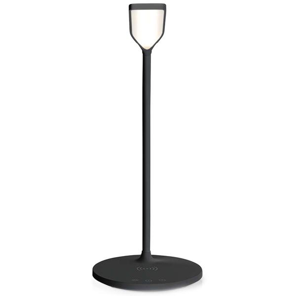 Dimmbare LED-Schreibtischlampe mit Qi-Ladegerät, 15W, schwarz – Kabellose Ladung & flexibles Licht für Ihren Arbeitsplatz