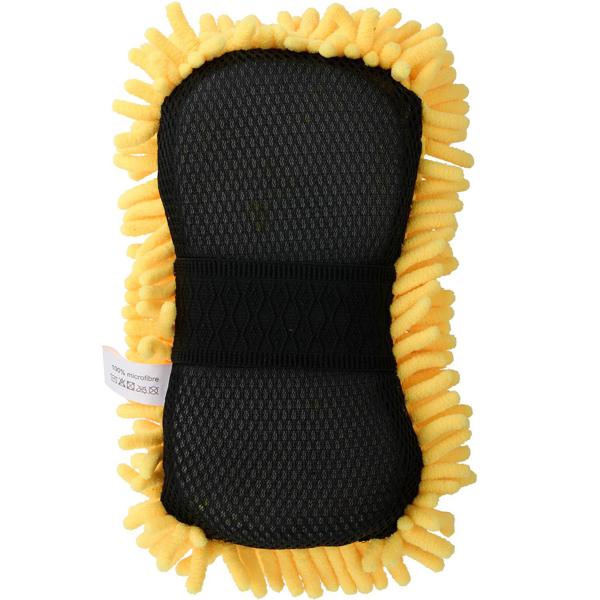 Auto-Reinigungsset für Lack, Felgen & Innenraum, 5-teilig, Mikrofaser – gelb, mit Tüchern, Handschuh, Schwamm & Bürste