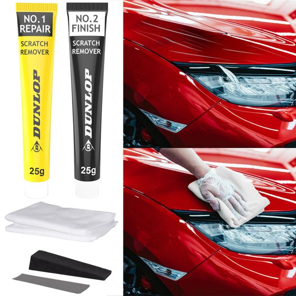 Lack Reparatur Set für Metallic-/Glanzlack - Kratzerentferner Paste mit Zubehör - für Autos, Motorräder, Boote, Wohnwägen - versiegelt & reduziert Rostgefahr