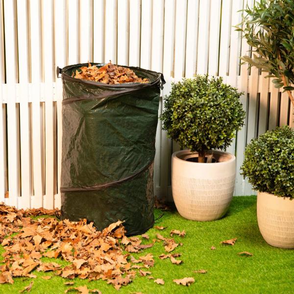 3er-Set Gartenabfallsäcke - Rasenschnitt & Gartenabfälle mühelos entsorgen - Ø 45x75 cm, robust, Tragegriffe, platzsparend faltbar