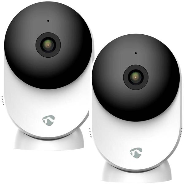 2er-Set SmartLife Full-HD WLAN Innenkamera, Geräusch- & Bewegungserkennung: Nachtsicht, App-Steuerung, weiss/schwarz, für optimale Sicherheit